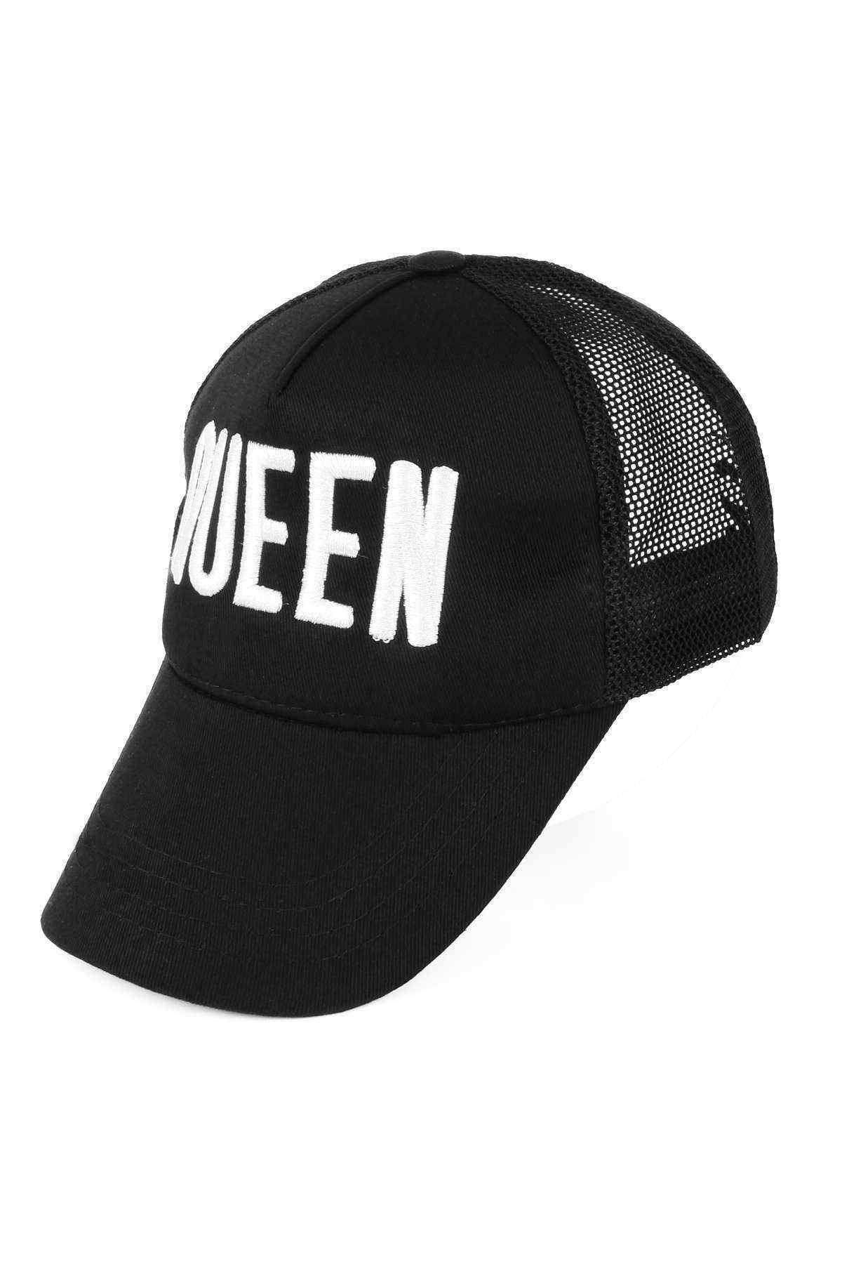 Unisex Şapka Cap Queen Siyah-Beyaz